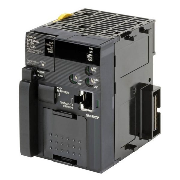 Imagen representativa de la serie CJ2M-CPU3x. La referencia suministrada es la indicada en la ficha.