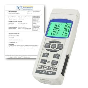 Termómetro PCE-T390-ICA incl. certificado de calibración ISO