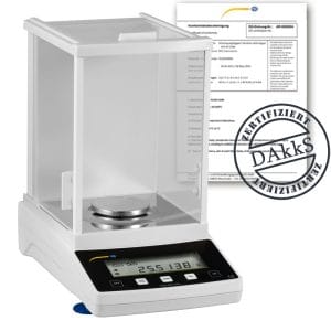 Balanza analítica PCE-ABT 220L-DAkkS incl. certificado de calibración DAkkS