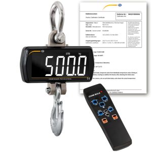 Balanza colgante PCE-CS 500LD-ICA incl. certificado calibración ISO
