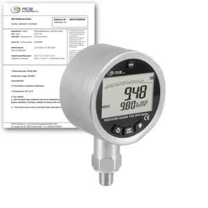 Manómetro PCE-DPG 10-ICA incl. certificado de calibración ISO